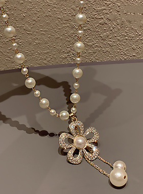 小香风毛衣链高档大气长款项链高级感多层吊坠链子女