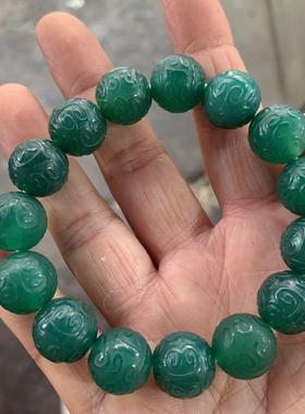 天然玛瑙回纹珠手串男女款玛瑙圆珠手链玉石手串情侣款佛珠手串