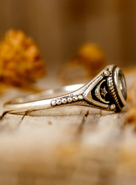 华杰跨境饰品时尚气质锆石指环星星月亮配件环形设计流行戒指直销