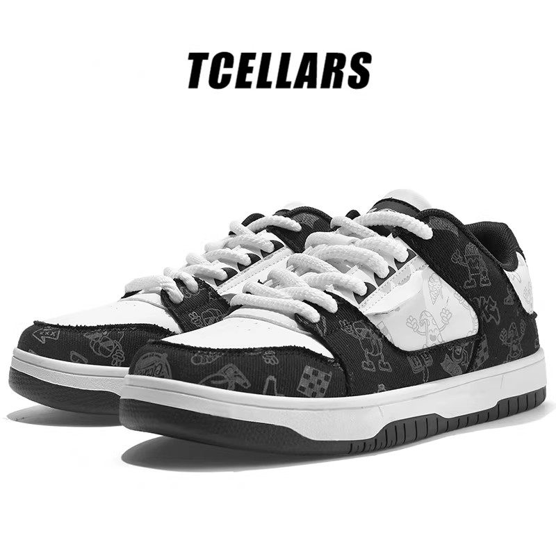 TCELLARS黑白色板鞋2026春季新款潮鞋休闲鞋男女同款百搭运动鞋子
