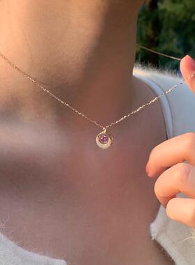 【徐徐四序】s925玫瑰金跳动的心项链女高级礼物百搭锁骨链新款