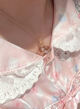 orb密镶立体土星星球项链