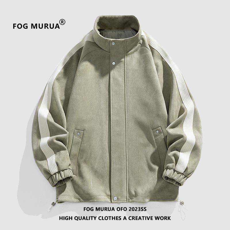 FOG MURUA新款麂皮绒外套男秋冬季潮牌宽松休闲棒球服夹克外套