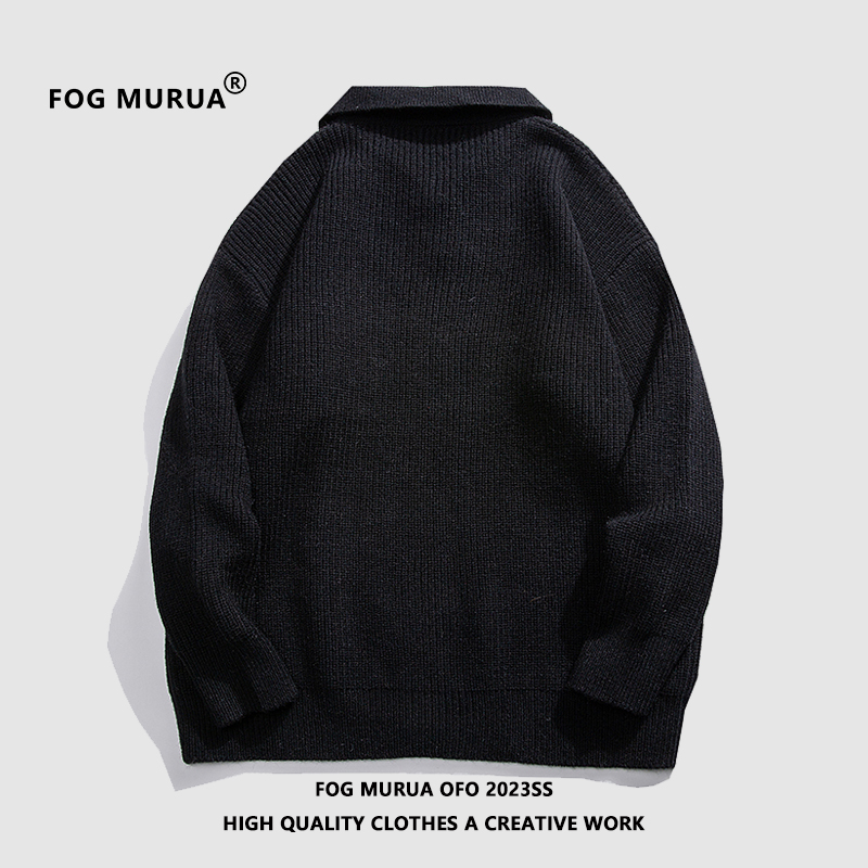 FOG MURUA日系慵懒风Polo领毛衣男美式复古高级感oversize针织衫