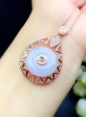 S925纯银吊坠空托尺寸圆19*19mm可镶嵌素面裸石平安扣等左气百搭