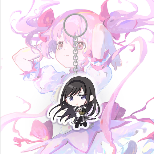 魔法少女小圆钥匙扣晓美焰动漫游戏周边亚克力钥匙扣书包挂件可爱 - 图2