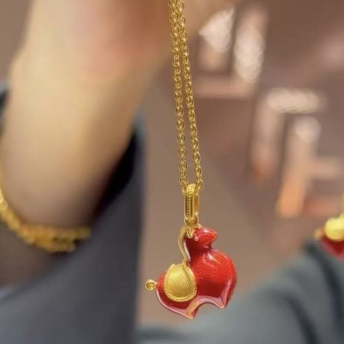 新款珐琅蓝红色喜庆小马项链小众吊坠2025中式马年饰品女款锁骨链 - 图2