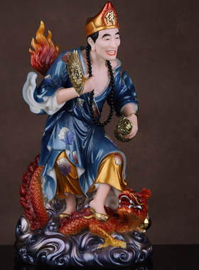 汉白玉济公活佛供奉摆件