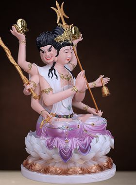 斗姆元君神像汉白玉摆件