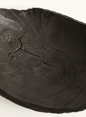 侘寂风黑色日式果盘居家