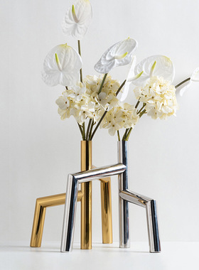 现代轻奢几何摆件简约金