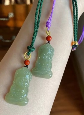 和田玉晴水料宝宝佛 精致吊坠挂件 雕工细腻 底子细