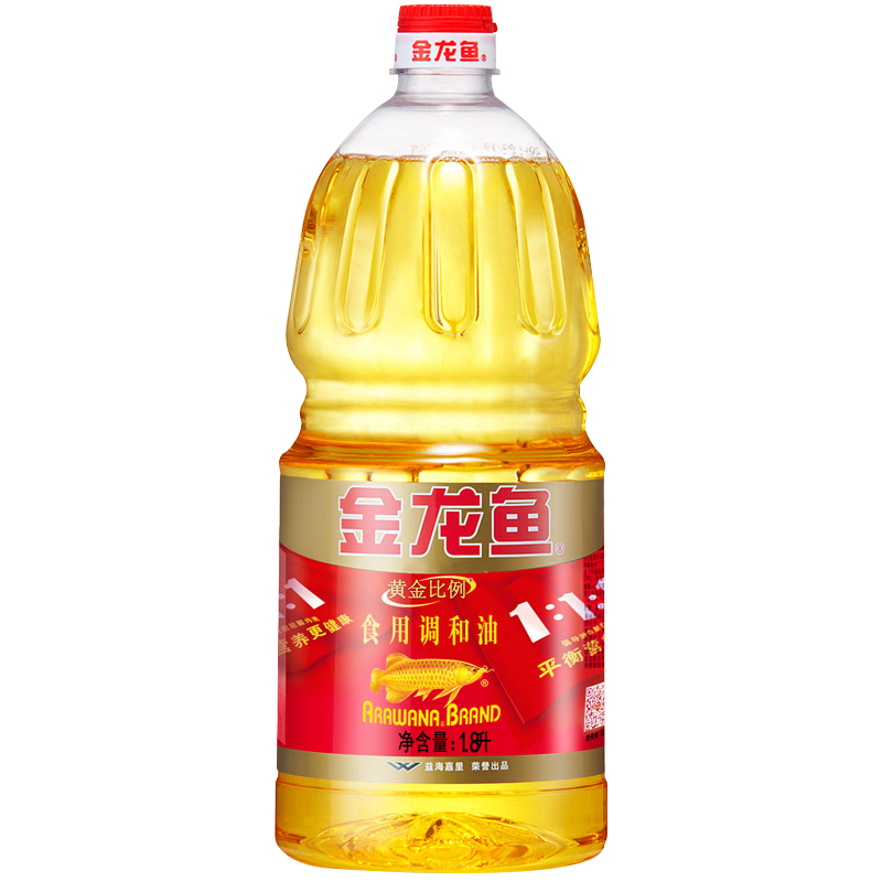 金龙鱼黄金比例1:1:1食用调和油家用炒菜1.8L - 图0