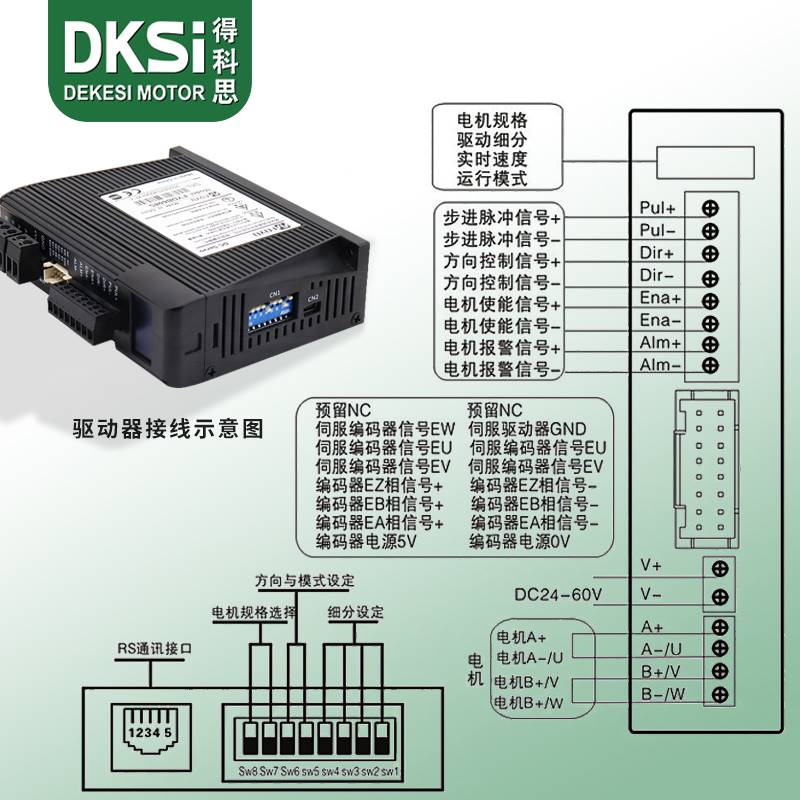 闭环步进电机驱动器42 57 60 86两相数显脉冲控制器DB608高速微型