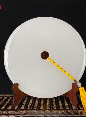 天然玉石平安扣摆件白玉圆盘玉璧