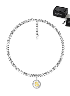 ZAUCE造赐 蜂蜜硬币项链古巴链 高级感潮流配饰电镀K金