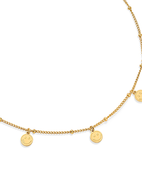 金芒笑脸锁骨链 小众ins原创设计潮流百搭