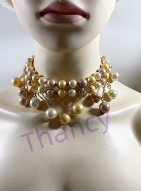 糖果色琉璃珍珠腰链CAROLEE打标