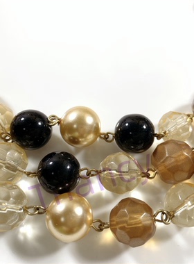 多元素琉璃珠三层锁骨链1937