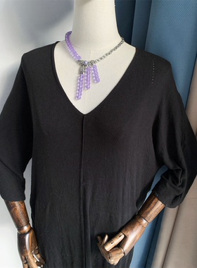 Vintage中古紫色切面琉璃珠个性