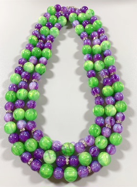 SP打标紫绿撞色星光珠三件套