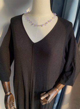 Vintage中古不规则淡紫色切面琉