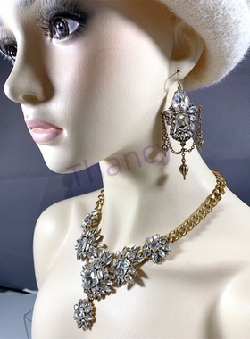 满钻水晶耳环项链超闪JCR