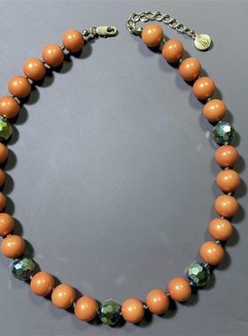 VintageSooyeon打标橘色树脂珍