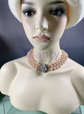 炫彩莱茵石琉璃珍珠项链CAROLEE