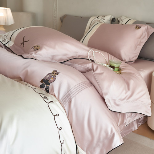 TeenieWeenie高支贡缎天丝棉四件套甜美公主风蝴蝶结纯棉被套床单 - 图2