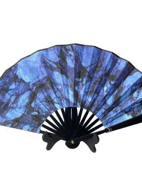 新款直销新款9寸合金扇子中国风绢布金属折扇精美流苏功夫舞蹈扇