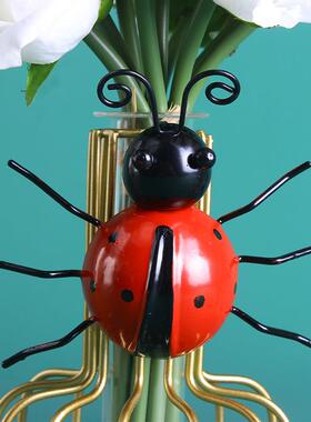 新款直销跨境亚马逊铁艺瓢虫壁挂昆虫金属工艺品客厅幼儿园装饰昆