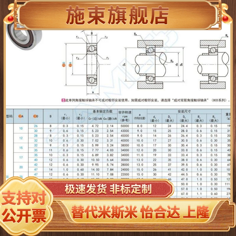 单列角接触球轴承 BCC-A45-D85-D100-A50-D90-D110 - 图3