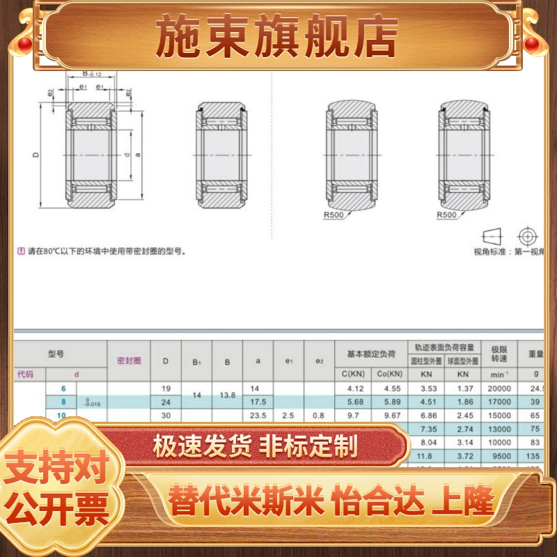 滚子轴承随动器 BPS55-d10-d12-d15-d17-d20-d25-d30-d35-d40-PP-图0