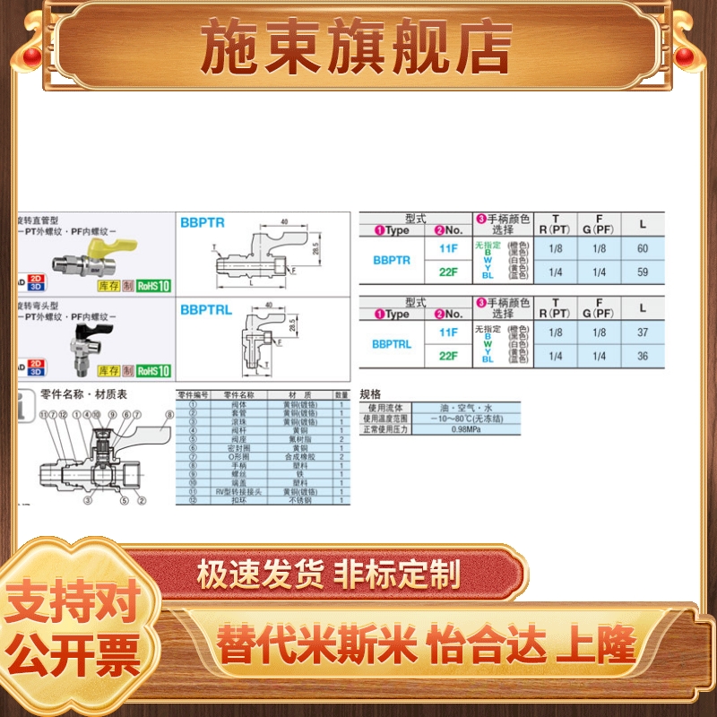 小型针阀 替代米斯米型号 NSBPC NSBCC11 22 33 - 图0