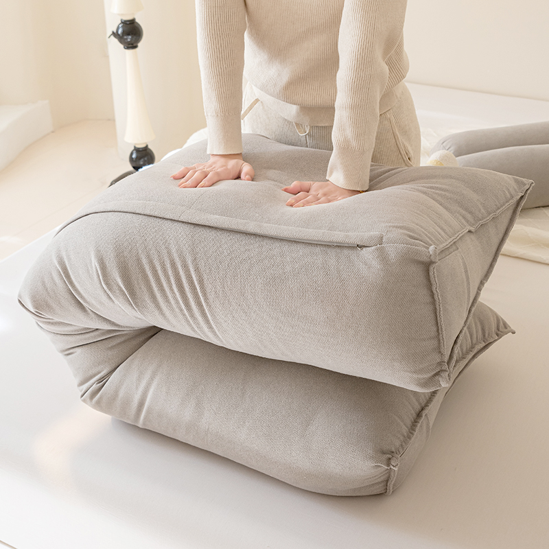 都市床头靠枕三角床上靠背卧室榻榻米靠垫银灰沙发护腰软包可拆洗 - 图1