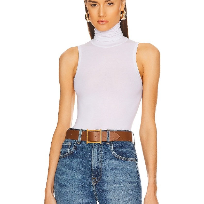 高领黑色背心女新款无袖连体衣气质开裆吊带内搭打底堆堆领大码 - 图3