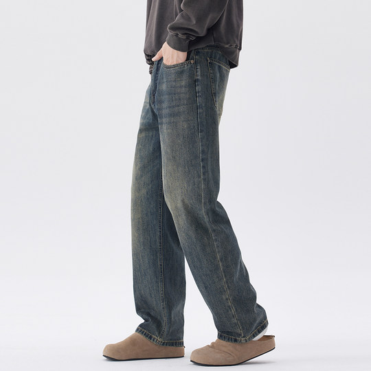Kuvine American retro loose straight jeans for men
