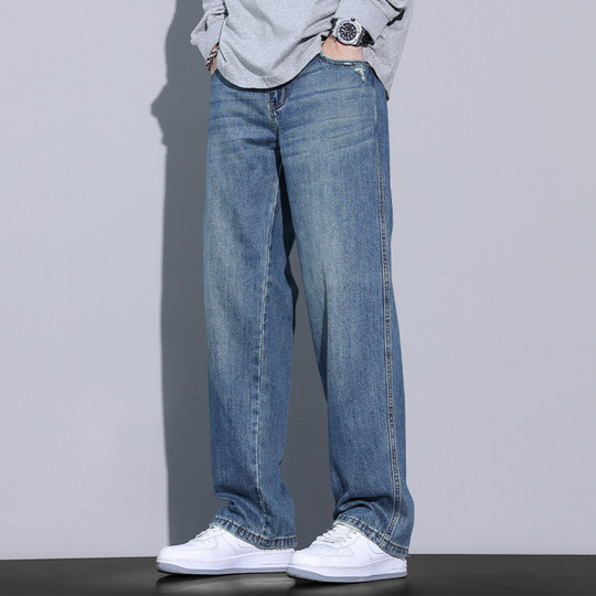 Kuvine American high street washed ripped jeans for men