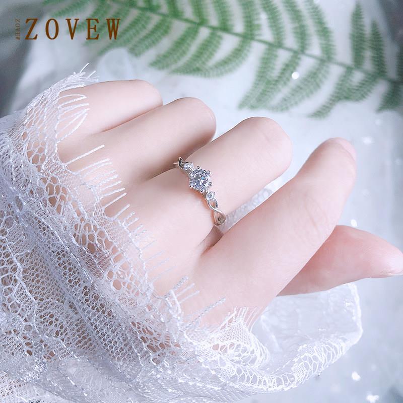 Proposal Ring Moissanite Diamond Ring Female Couple Ring Silver Engagement Wedding Ring Gift