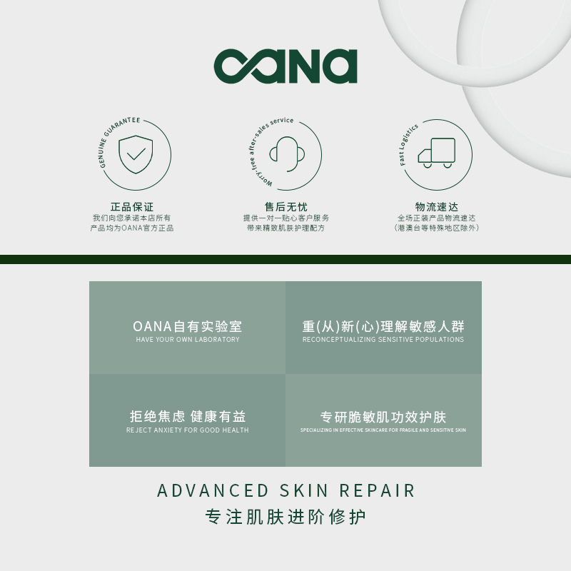 OANA玻尿酸舒缓安肌精华贴片面膜保湿舒缓修护修复泛红敏感肌适用