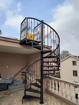 Shanghai outdoor building Top loft Swivel Stairs Fire Stairs Middle Post Swivel Stairs