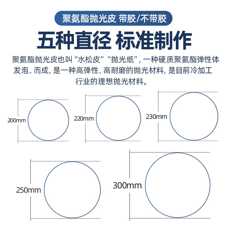 金相聚氨酯抛光皮圆形背胶水松皮光学玻璃水晶玉石精密研磨抛光皮 - 图0