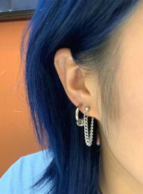 Men's women's earrings single hiphop ear studs tide