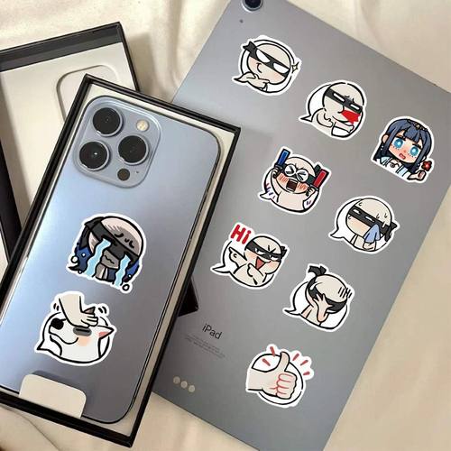 180张永劫无间气泡表情贴纸卡通趣味笔记本手账贴画手机防水贴纸 - 图0