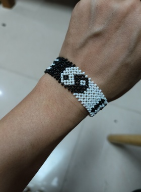 肯尼亚手环阿肯同款太极人生两面高潮低谷弹力无弹力支持定制字母