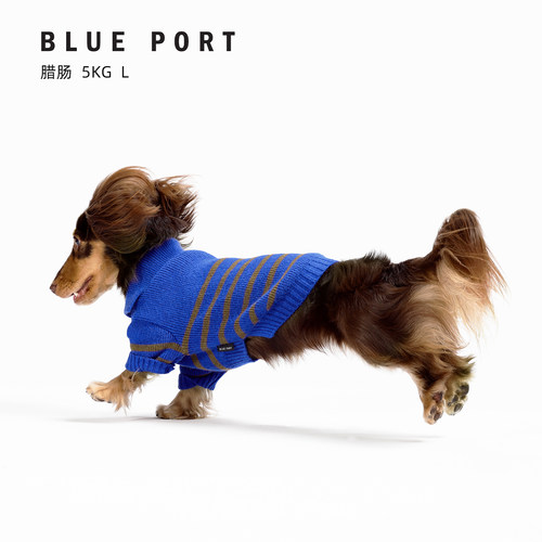 Blue port宠物秋冬保暖毛衣中小型犬狗狗猫咪翻领时尚加厚针织衫 - 图0