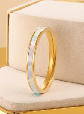 One白贝母时尚通勤情侣对戒