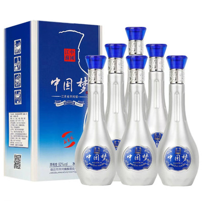 中国梦品鉴级52度浓香型白酒纯粮食酿造500ml*6瓶过节送礼整箱