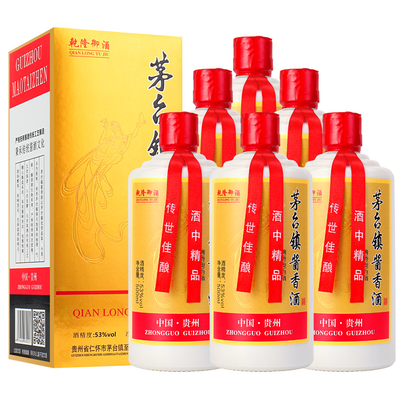 貴州醬香酒500ML*6瓶53度醬香型白酒純糧高粱釀造過節送禮整箱_國懋酒類專營店_酒類